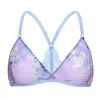 Luciela Women's Pink / Purple / Blue Sheer Purple Wisteria Bralette In Blue