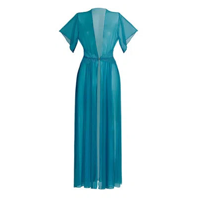 Luciela Women's Green Sheer Teal Robe
