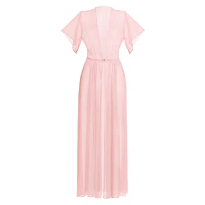 Luciela Women's Pink / Purple Sheer Pink Robe In Pink/purple
