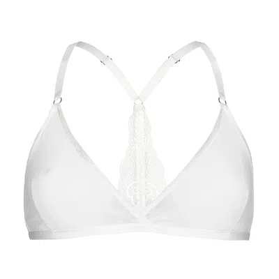 Luciela Women's Sheer White Mesh Bralette