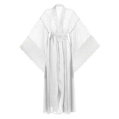 Luciela Women's White Bell-sleeved Kimono