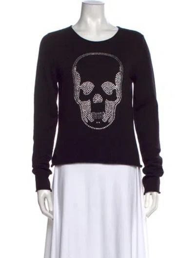 Pre-owned Lucien Pellat-finet Cashmere Graphic Print Sweater In Black