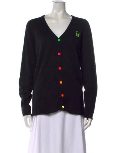 Pre-owned Lucien Pellat-finet Cashmere Graphic Print Sweater In Black