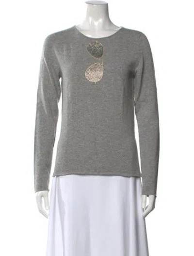 Pre-owned Lucien Pellat-finet Cashmere Graphic Print Sweater In Grey