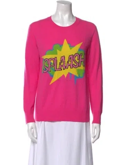 Pre-owned Lucien Pellat-finet Cashmere Graphic Print Sweater In Pink