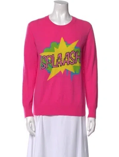Pre-owned Lucien Pellat-finet Cashmere Graphic Print Sweater In Pink