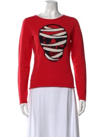 Pre-owned Lucien Pellat-finet Cashmere Graphic Print Sweater In Red