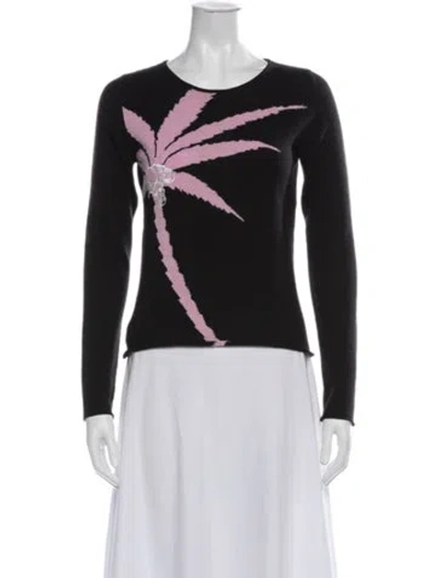 Pre-owned Lucien Pellat-finet Cashmere Graphic Print Top In Black