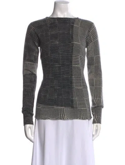 Pre-owned Lucien Pellat-finet Cashmere Plaid Print Sweater In Gray