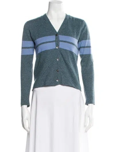 Pre-owned Lucien Pellat-finet Cashmere Striped Sweater In Blue