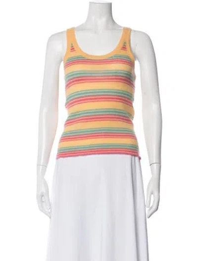Pre-owned Lucien Pellat-finet Cashmere Striped Top In Multicolor