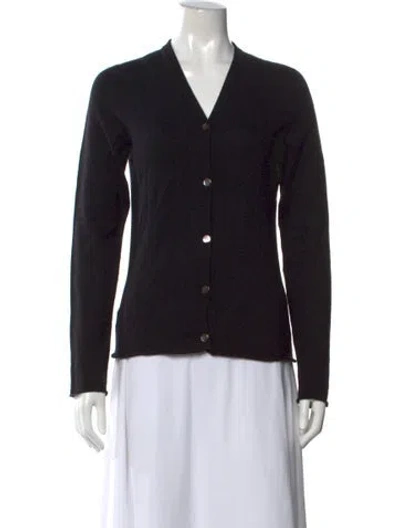 Pre-owned Lucien Pellat-finet Cashmere V-neck Sweater In Black