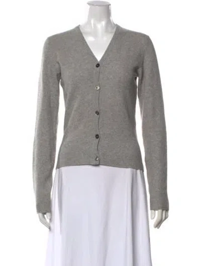 Pre-owned Lucien Pellat-finet Cashmere V-neck Sweater In Grey