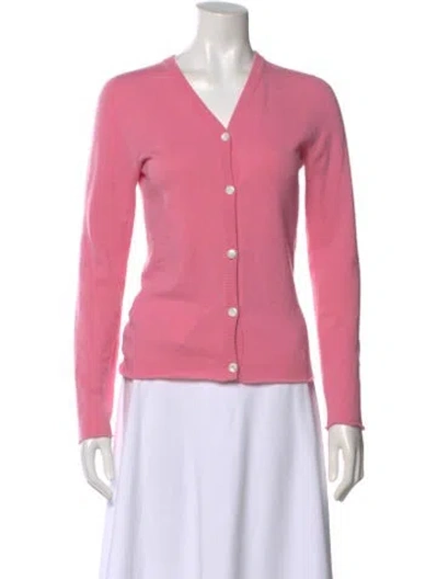 Pre-owned Lucien Pellat-finet Cashmere V-neck Sweater In Pink