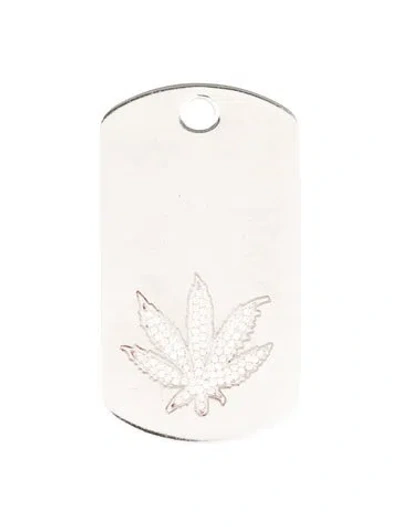 Pre-owned Lucien Pellat-finet Diamond Hemp Dog Tag Pendant In Multi