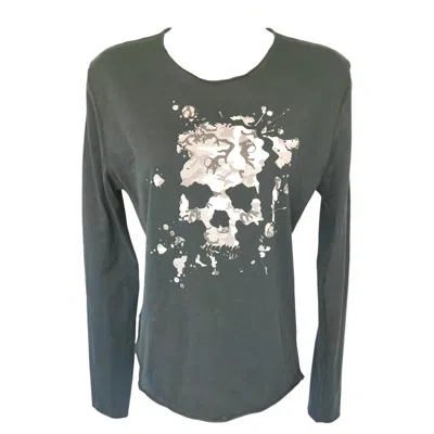 Pre-owned Lucien Pellat-finet Early Skull Marijuana Camouflage 420 Black Fine Knit Top