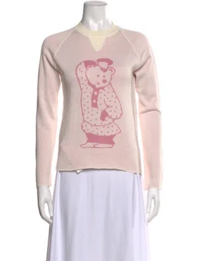 Pre-owned Lucien Pellat-finet Graphic Print Crew Neck Sweatshirt In Pink