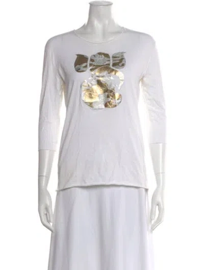 Pre-owned Lucien Pellat-finet Graphic Print Crew Neck T-shirt In White