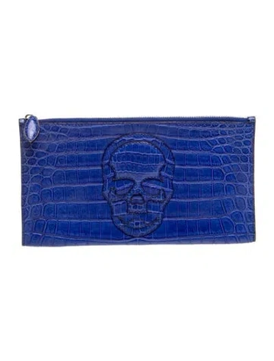 Pre-owned Lucien Pellat-finet Leather Clutch In Blue