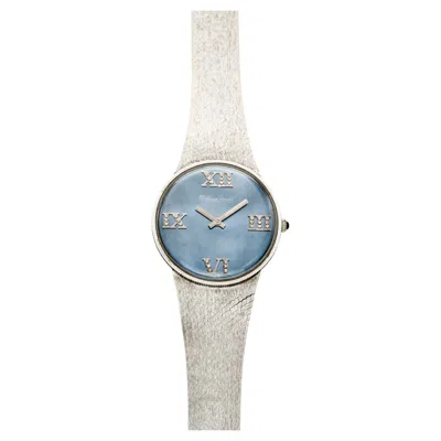 Pre-owned Lucien Piccard 1960s  Dress Watch 14k Wg Mother Of Pearl Dial Manual 33 Mm In Multi