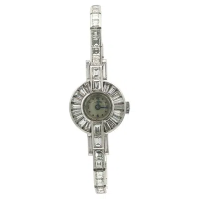Pre-owned Lucien Piccard Antique Art Deco  Platinum & 7.18ctw Diamond Wrist Watch Bracelet In Multiple