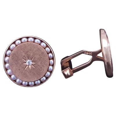 Pre-owned Lucien Piccard Sophisticated Cufflinks In Gold With Pearls In Multi