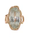 Lucifer Vir Honestus 18k Rose Gold Reticolo Aquamarine Ring In Gold