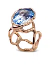 Lucifer Vir Honestus 18k Rose Gold Reticolo Topaz Ring In Gold