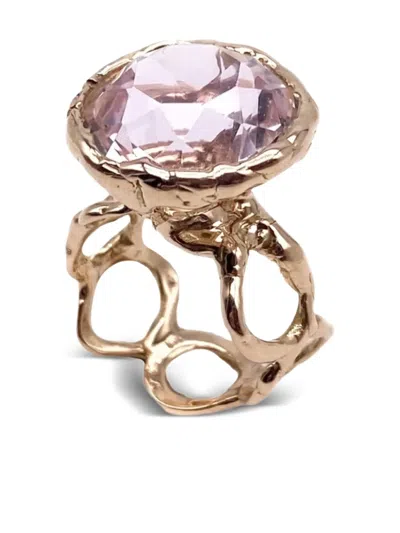 Lucifer Vir Honestus 18kt Rose Gold Reticolo Morganite Ring In Pink