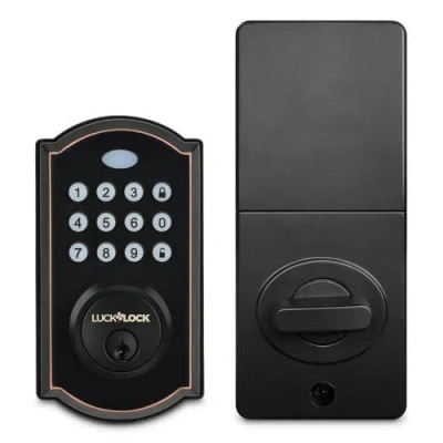Luck & Lock Luck&lock Smart Wifi Keyless Entry Deadbolt In Black