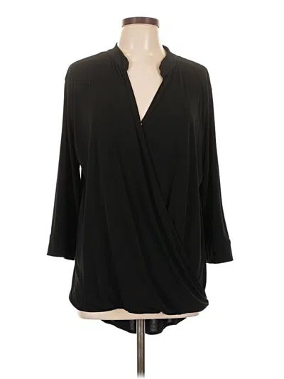 Pre-owned Lucky & Blessed 3/4 Sleeve Blouse In Black