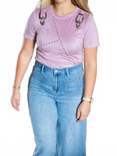 Lucky & Blessed Buckle Up Bodysuit In Lavender In Purple