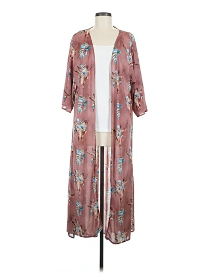 Pre-owned Lucky & Blessed Cardigan Sweater In Pink