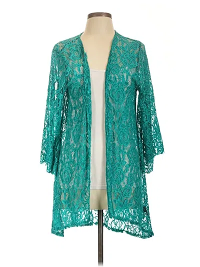 Pre-owned Lucky & Blessed Kimono In Teal