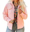 Lucky & Blessed Maxon Denim Pearl Snap Jacket In Pink In Pink