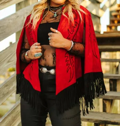 Lucky & Blessed Tallulah Cape In Red