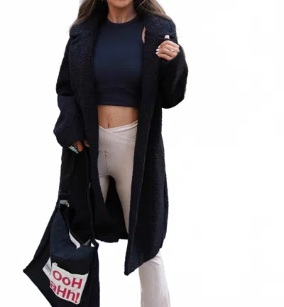 Lucky & Blessed Times Square Teddy Coat In Black
