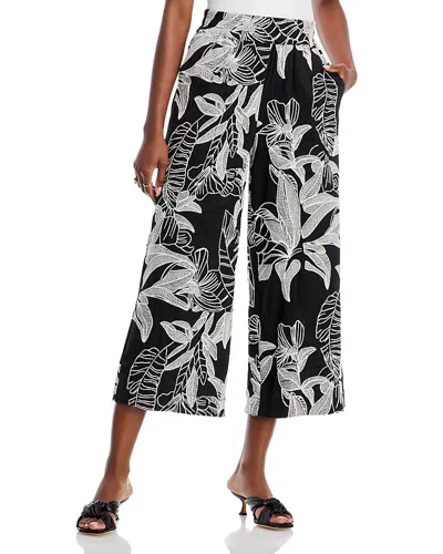 Lucky & Coco Cropped Wide Leg Pants In Black/white