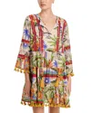Lucky & Coco Printed Split V Neck Dress