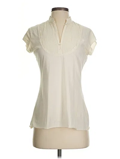 Pre-owned Lucky Bees Short Sleeve Blouse In White