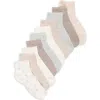 Lucky Brand 10-pack Assorted Waffle Knit Quarter Crew Socks In Multi