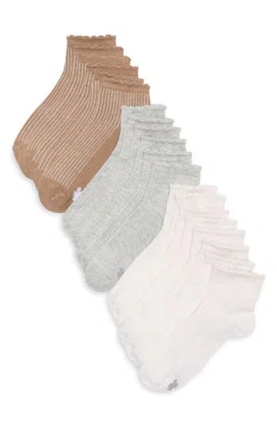 Lucky Brand 10-pack Mini Scalloped Quarter Socks In Multi