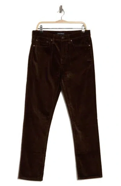 Lucky Brand 121 Slim Straight Corduroy Pants In Walnut