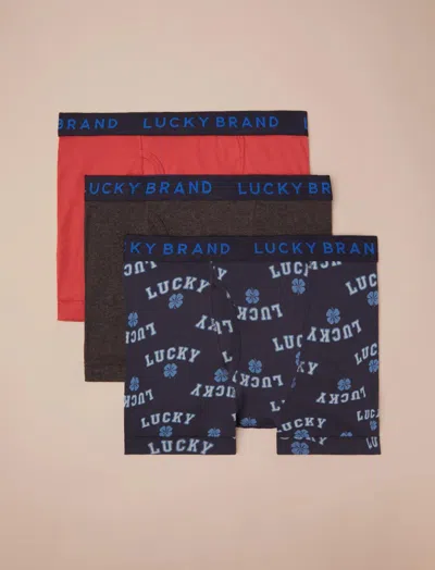 Lucky Brand 3 Pack Cotton Boxer Briefs In Multi