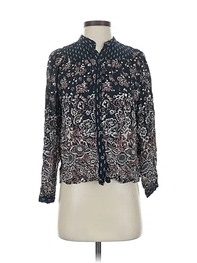 Pre-owned Lucky Brand 3/4 Sleeve Blouse In Black