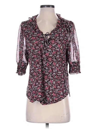 Pre-owned Lucky Brand 3/4 Sleeve Blouse In Black