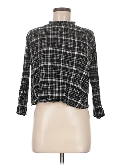 Pre-owned Lucky Brand 3/4 Sleeve Blouse In Black