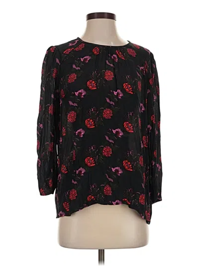Pre-owned Lucky Brand 3/4 Sleeve Blouse In Black
