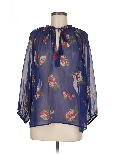 Pre-owned Lucky Brand 3/4 Sleeve Blouse In Blue