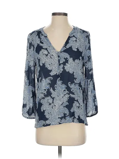 Pre-owned Lucky Brand 3/4 Sleeve Blouse In Blue